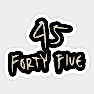 Hand Drawn Letter Number 45 Forty Five Sticker